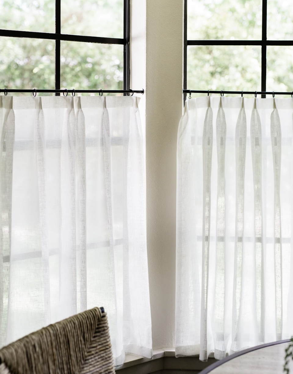Tailored pleat café curtains