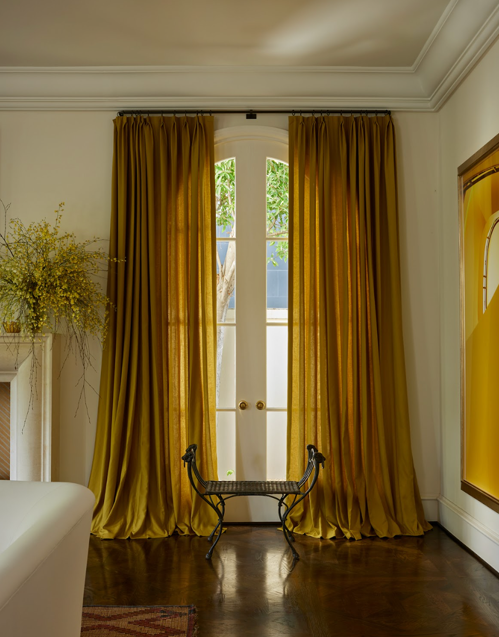 A pair of drapery panels