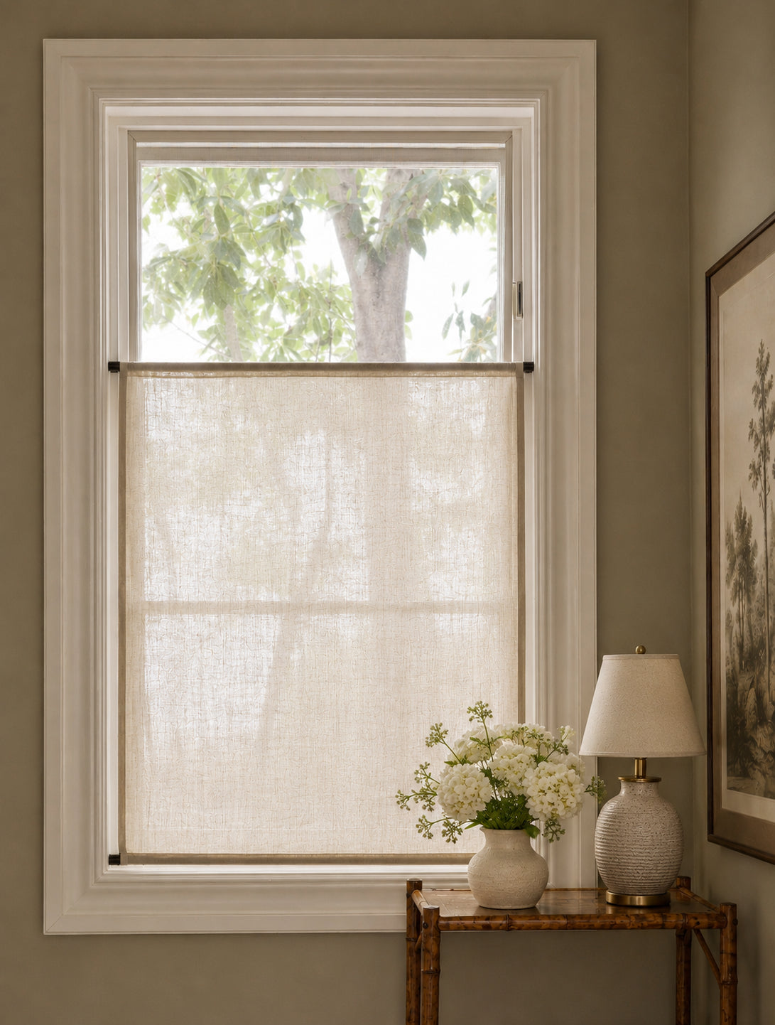 Inside-mount fixed curtain rods