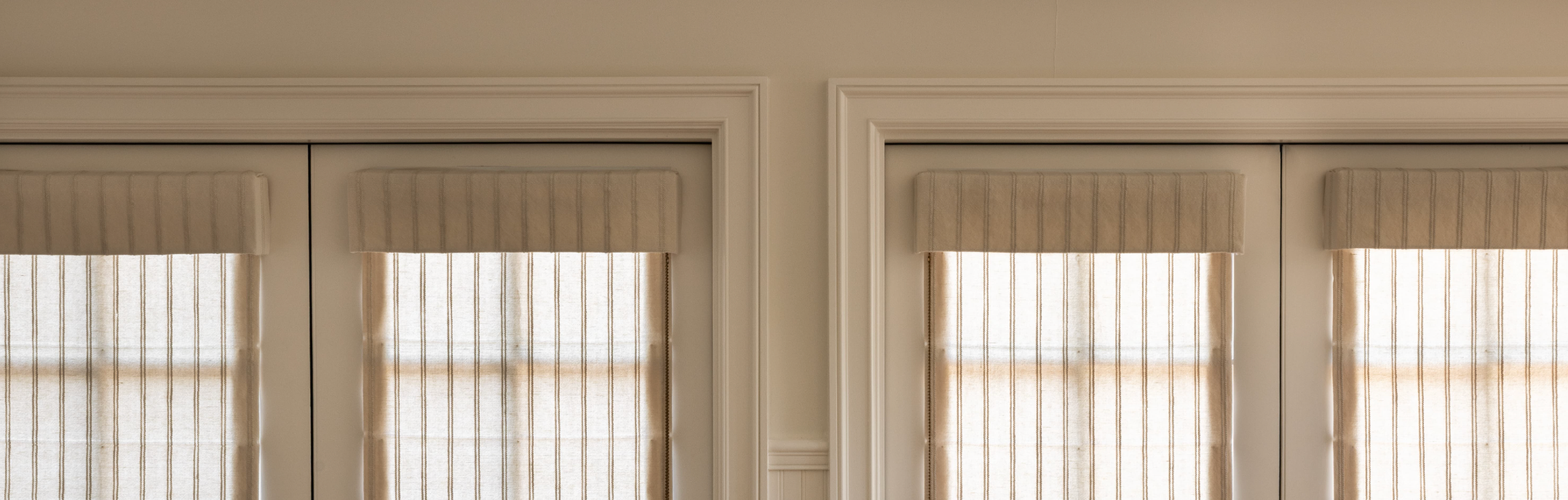 French Doors with custom roman shades