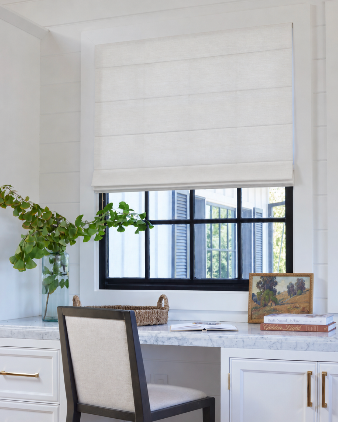 Pleated Roman shade